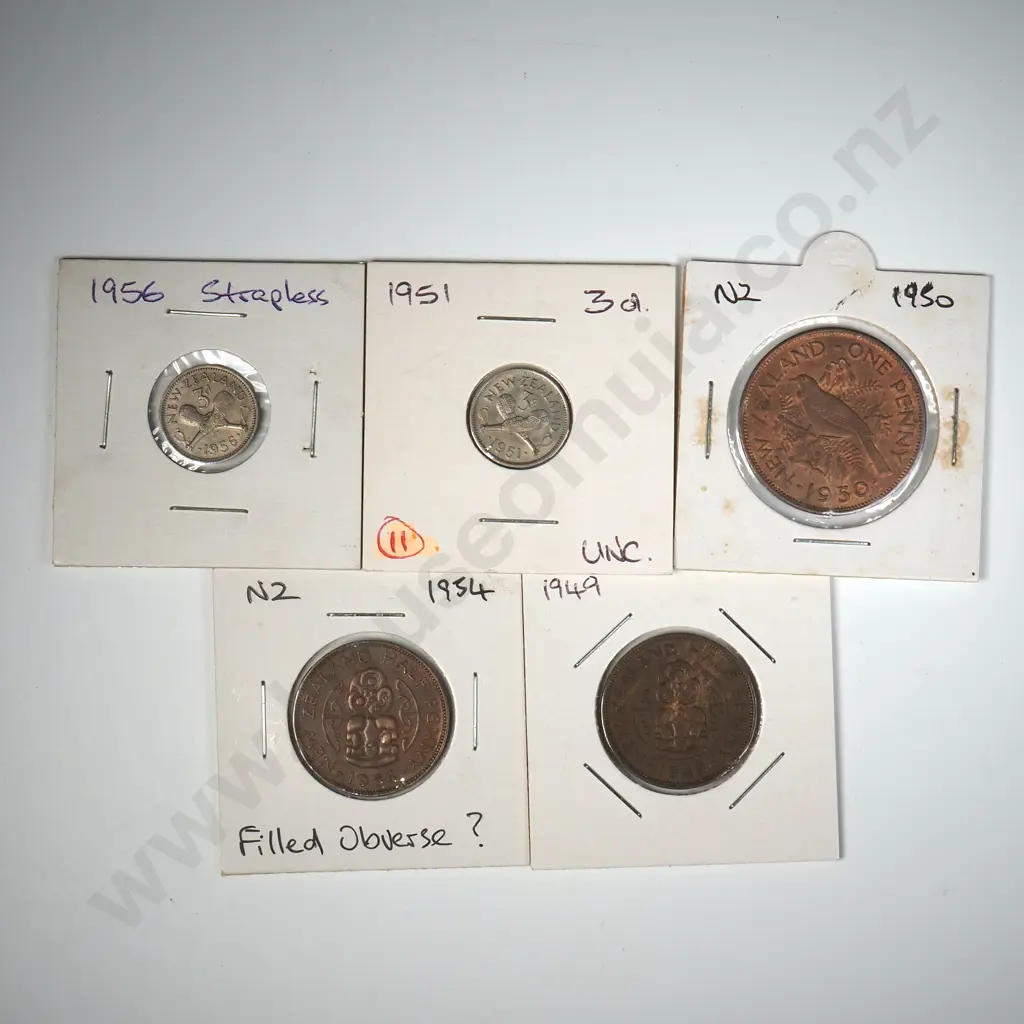 Assorted Lot of New Zealand Better Grade Coins - Individually Carded Image 1++