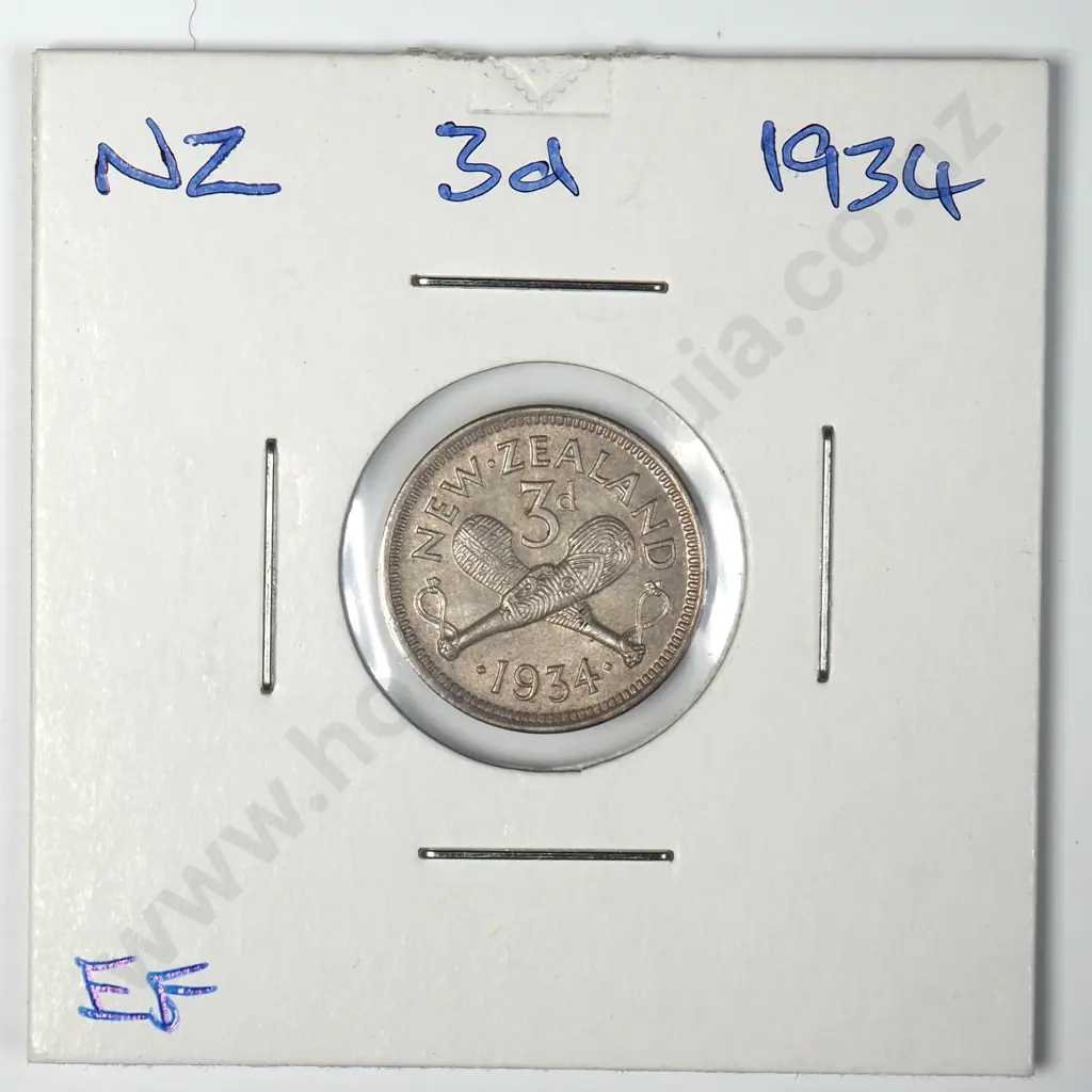 1934 New Zealand Threepence - Better Grade Image 1++