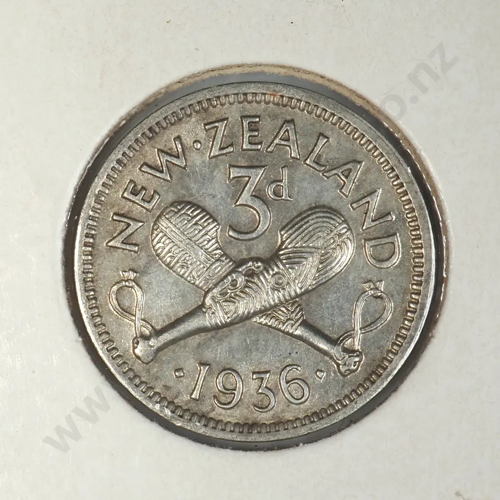 1936 New Zealand Threepence - Better Grade Image 1++