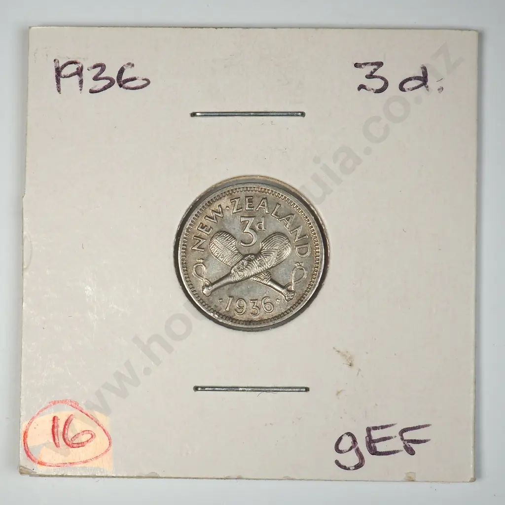 1936 New Zealand Threepence - Better Grade Image 1++