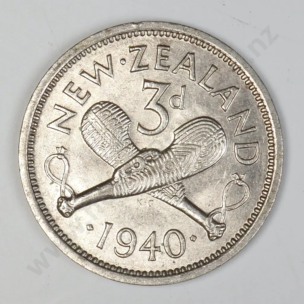 1940 New Zealand Threepence - Better Grade Image 1++