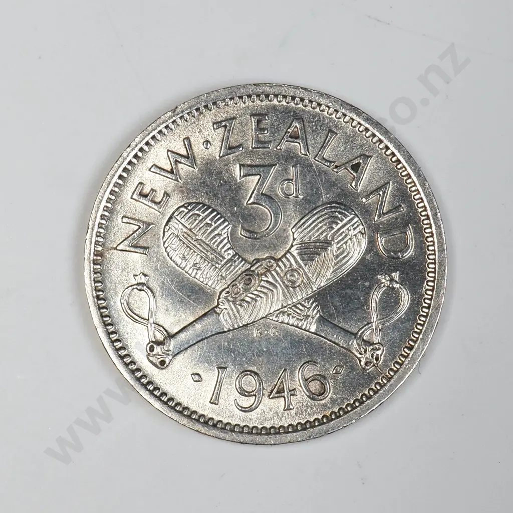 1946 New Zealand Threepence - UNC Image 1++