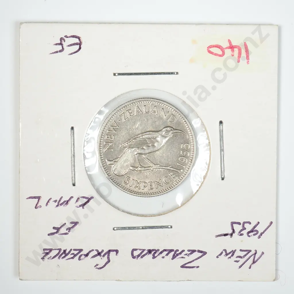 1935 New Zealand Sixpence - Better Grade Image 1++