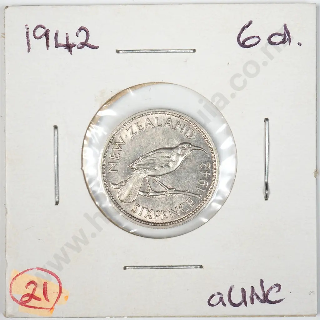 1942 New Zealand Sixpence - Better Grade Image 1++