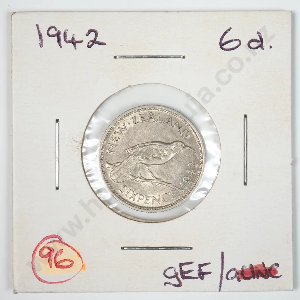 1942 New Zealand Sixpence - Better Grade Image 1++