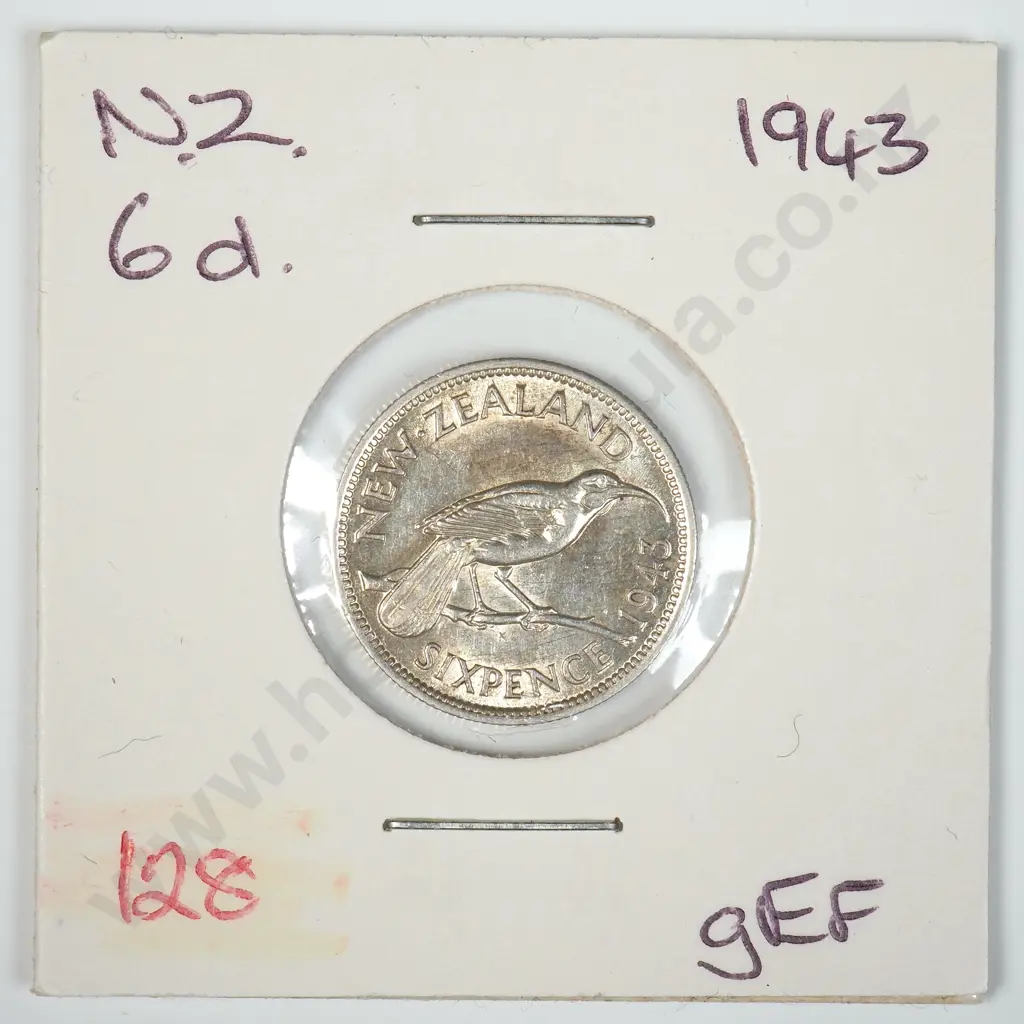1943 New Zealand Sixpence - Better Grade Image 1++