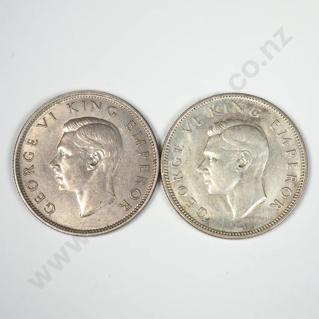 Two 1937 New Zealand Florins Image 1++