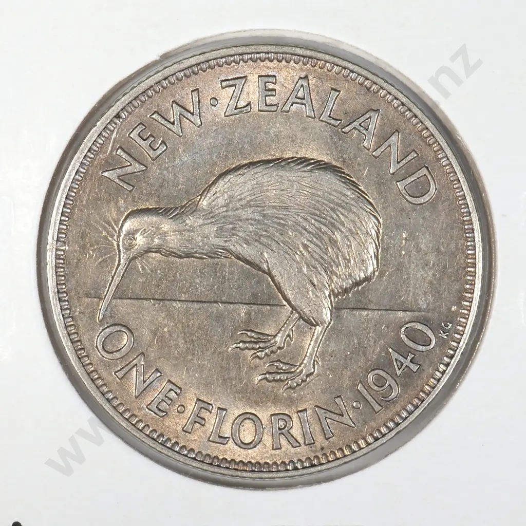 1940 New Zealand Florin Image 1++