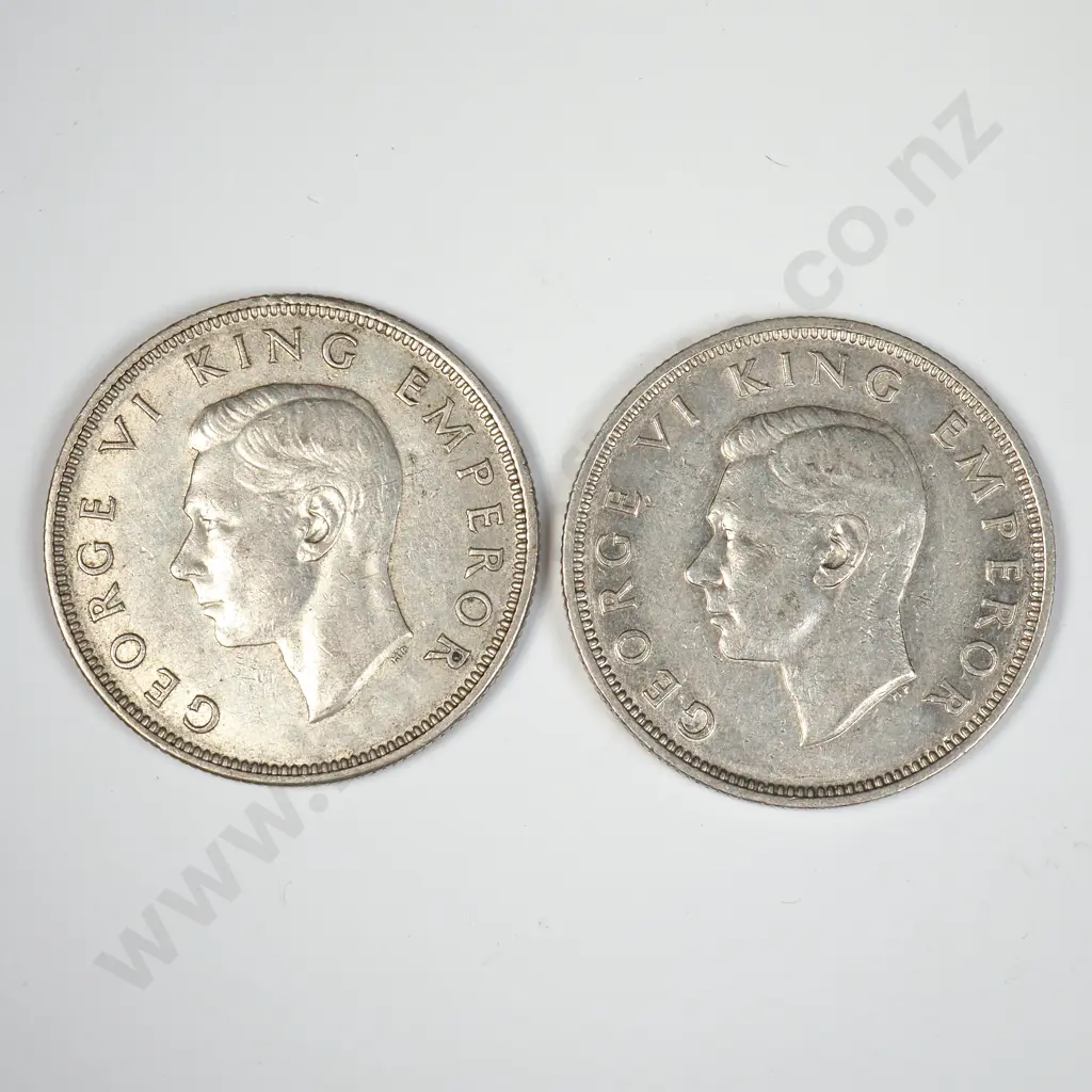 Two 1941 New Zealand Florins Image 1++