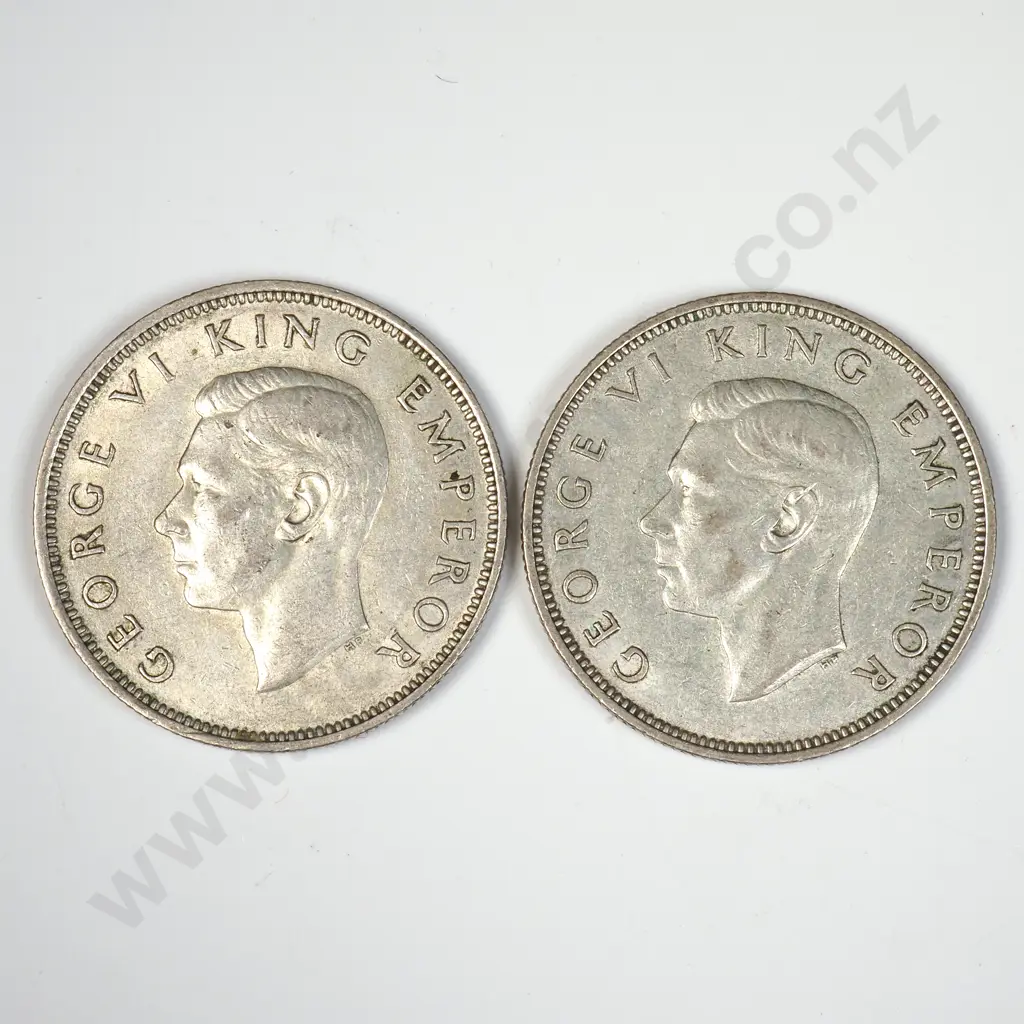 Two 1941 New Zealand Florins Image 1++