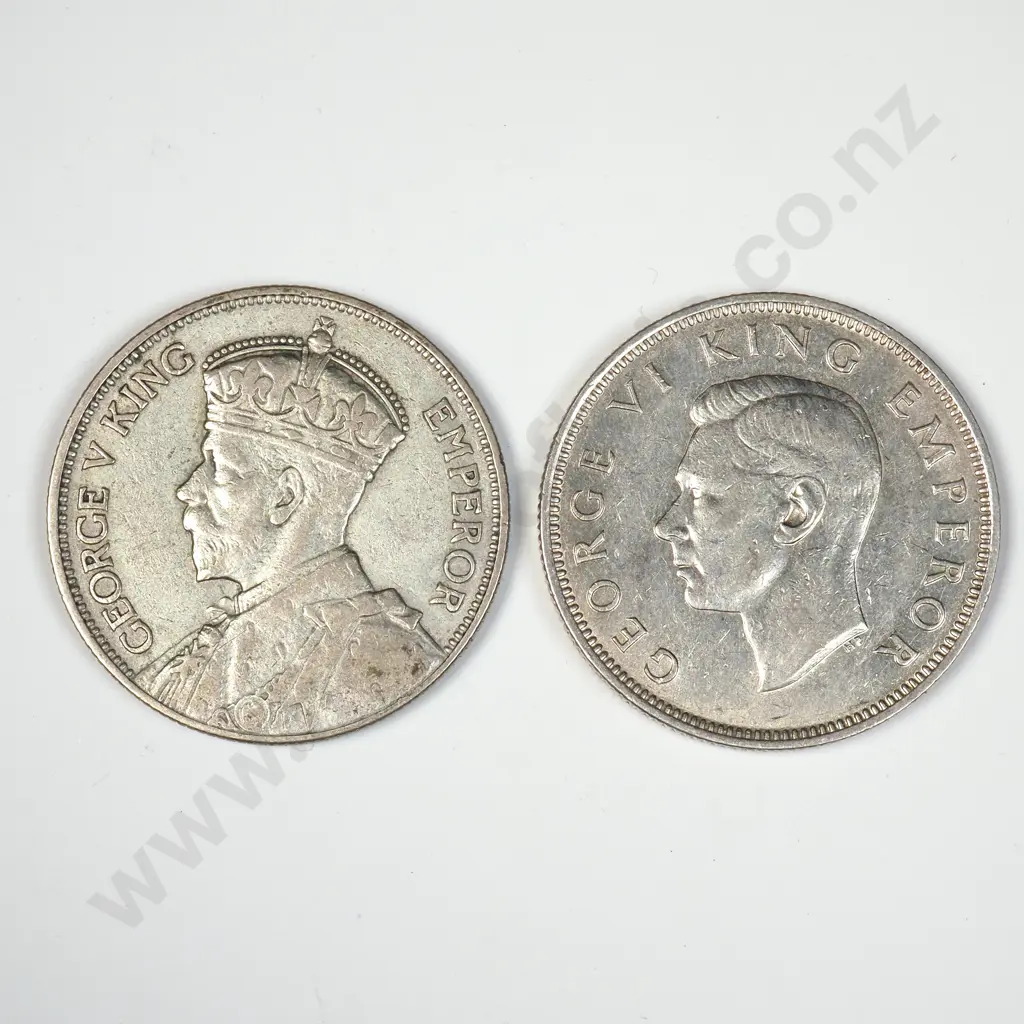 1935 & 1943 New Zealand Florins Image 1++