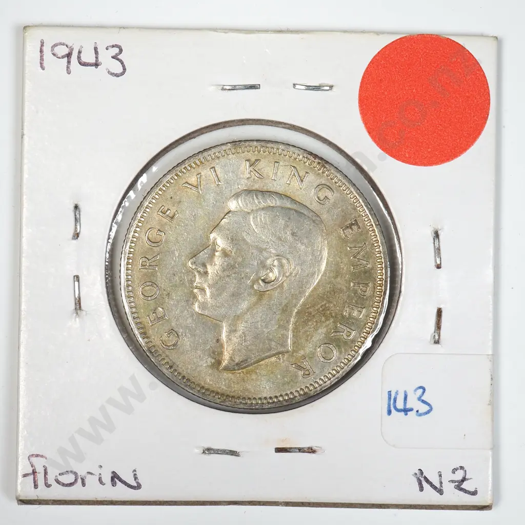 1943 New Zealand Florin Image 1++