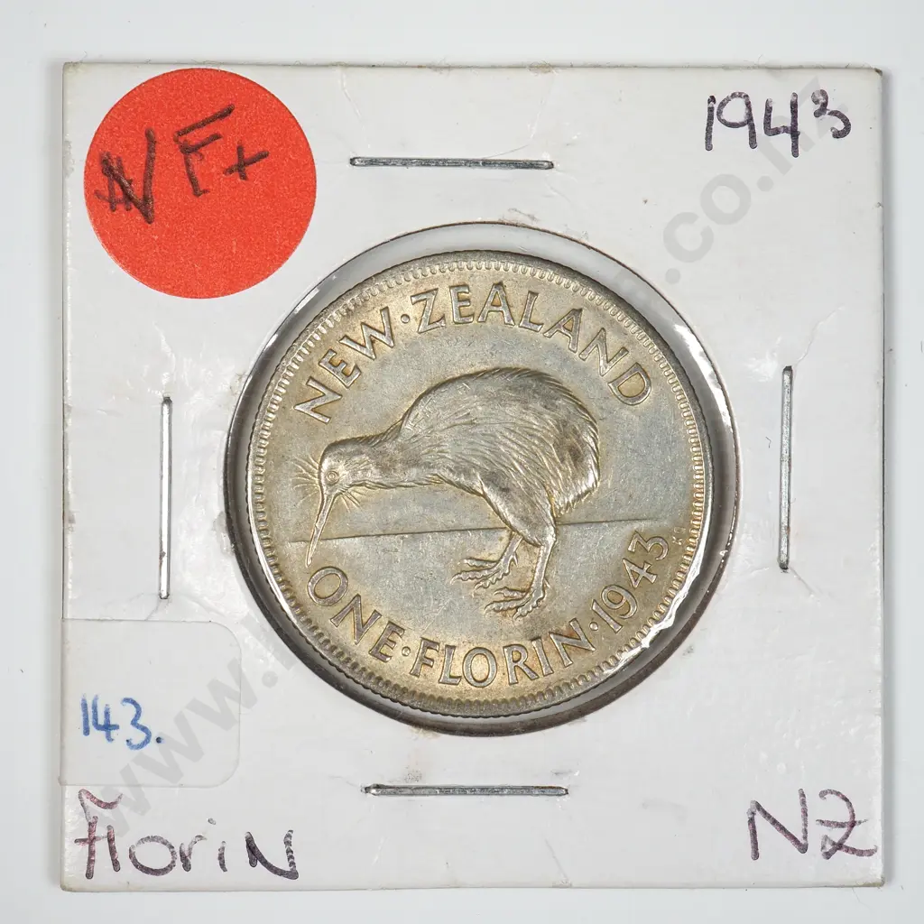 1943 New Zealand Florin Image 1++