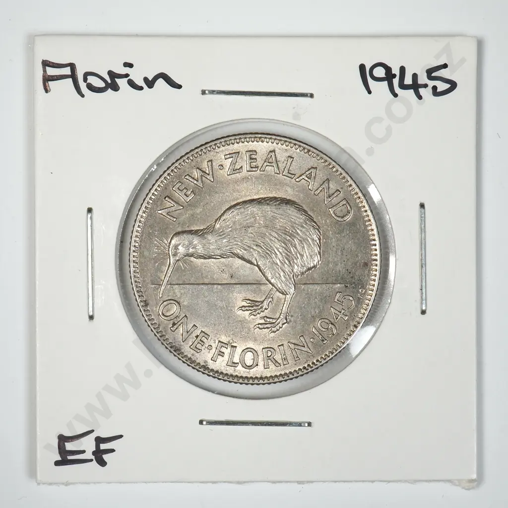 1945 New Zealand Florin - Better Grade Image 1++