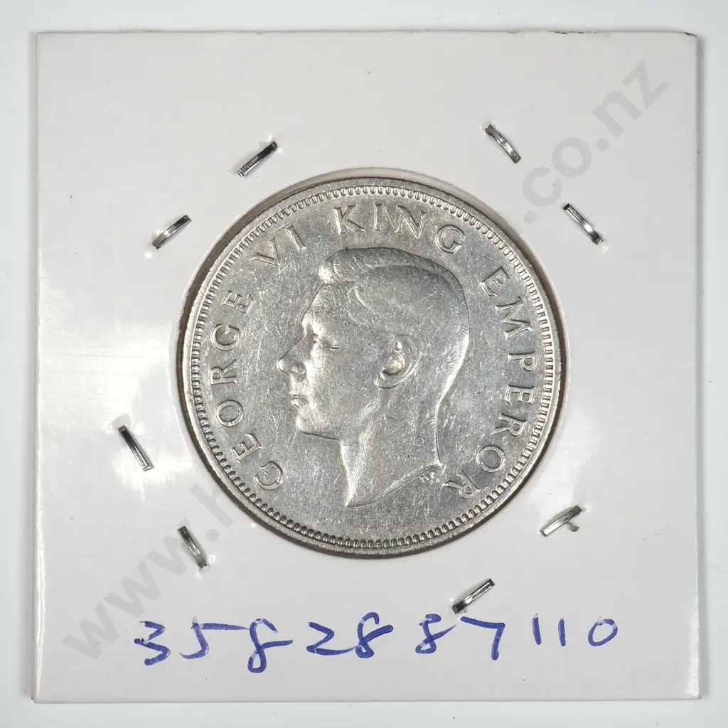 1946 New Zealand Flat Back Florin - Error Coin Image 1++