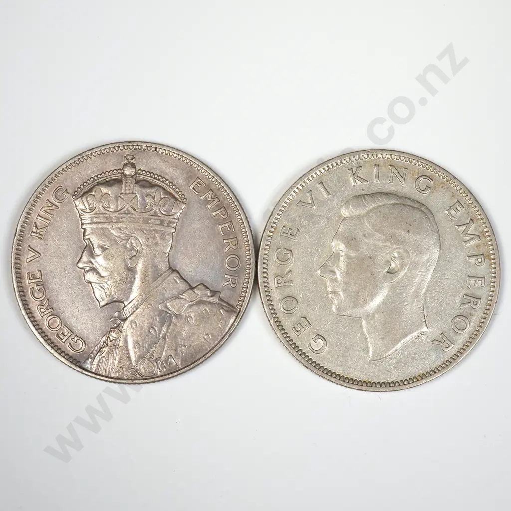1933 & 1946 New Zealand Half Crowns  Image 1++