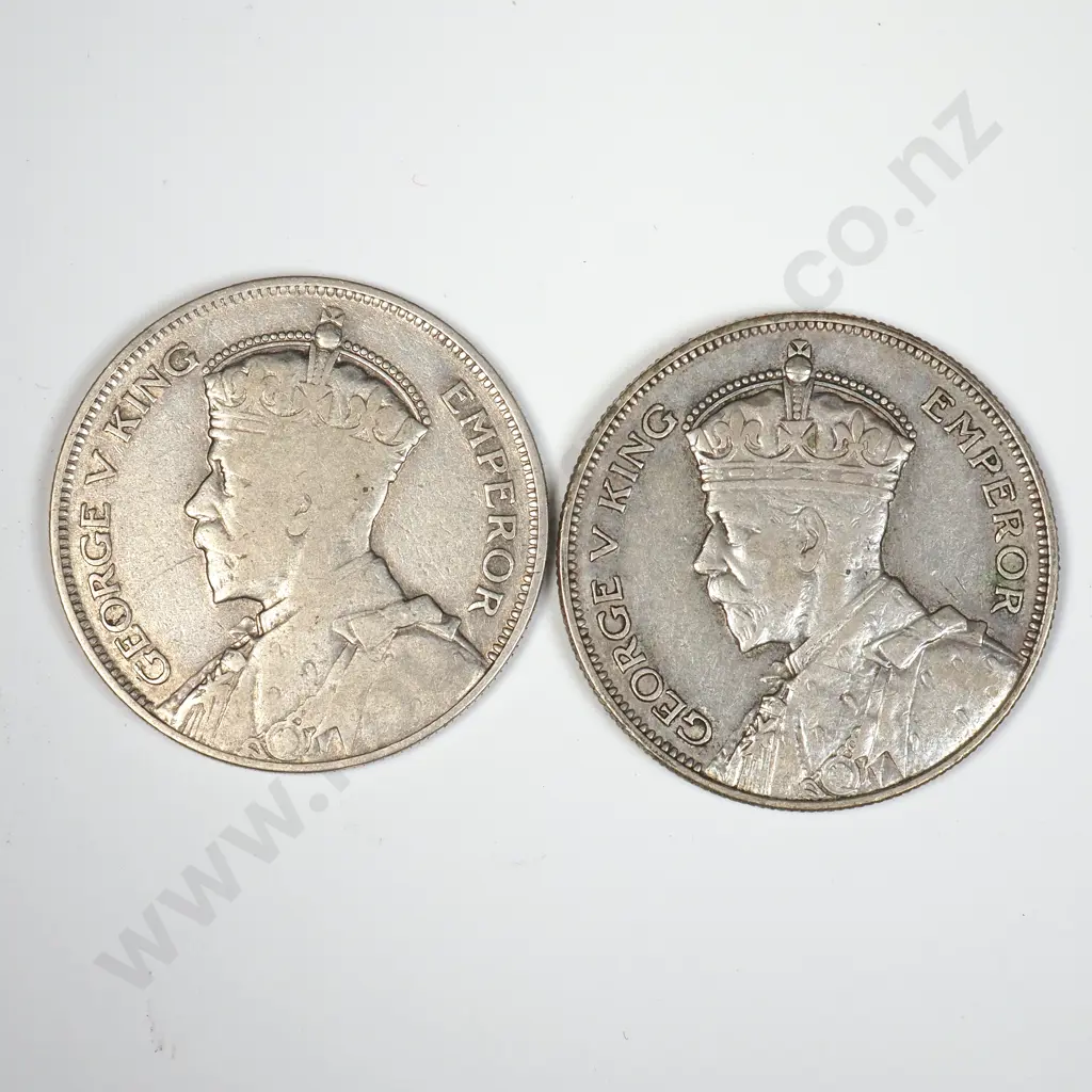 Two 1934 New Zealand Half Crowns  Image 1++