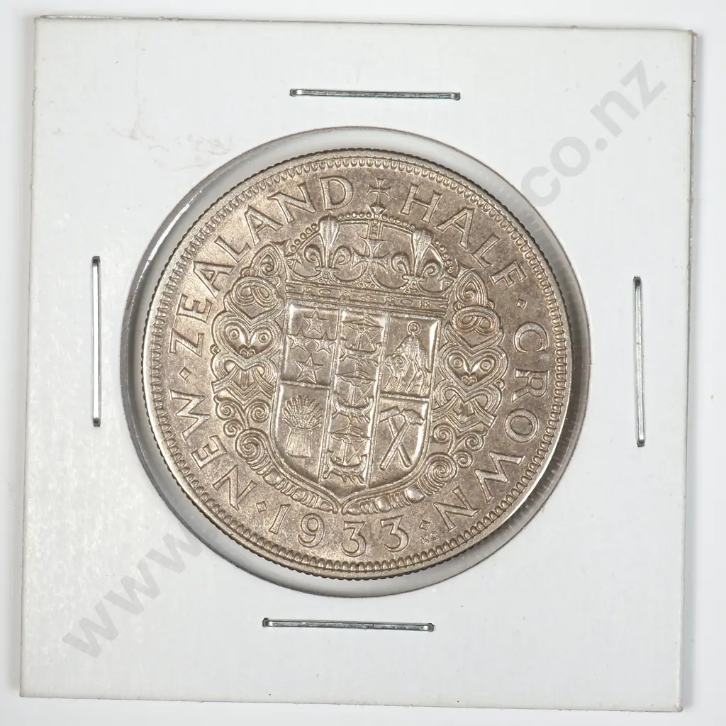 1933 New Zealand Half Crown - Better Grade Image 1++