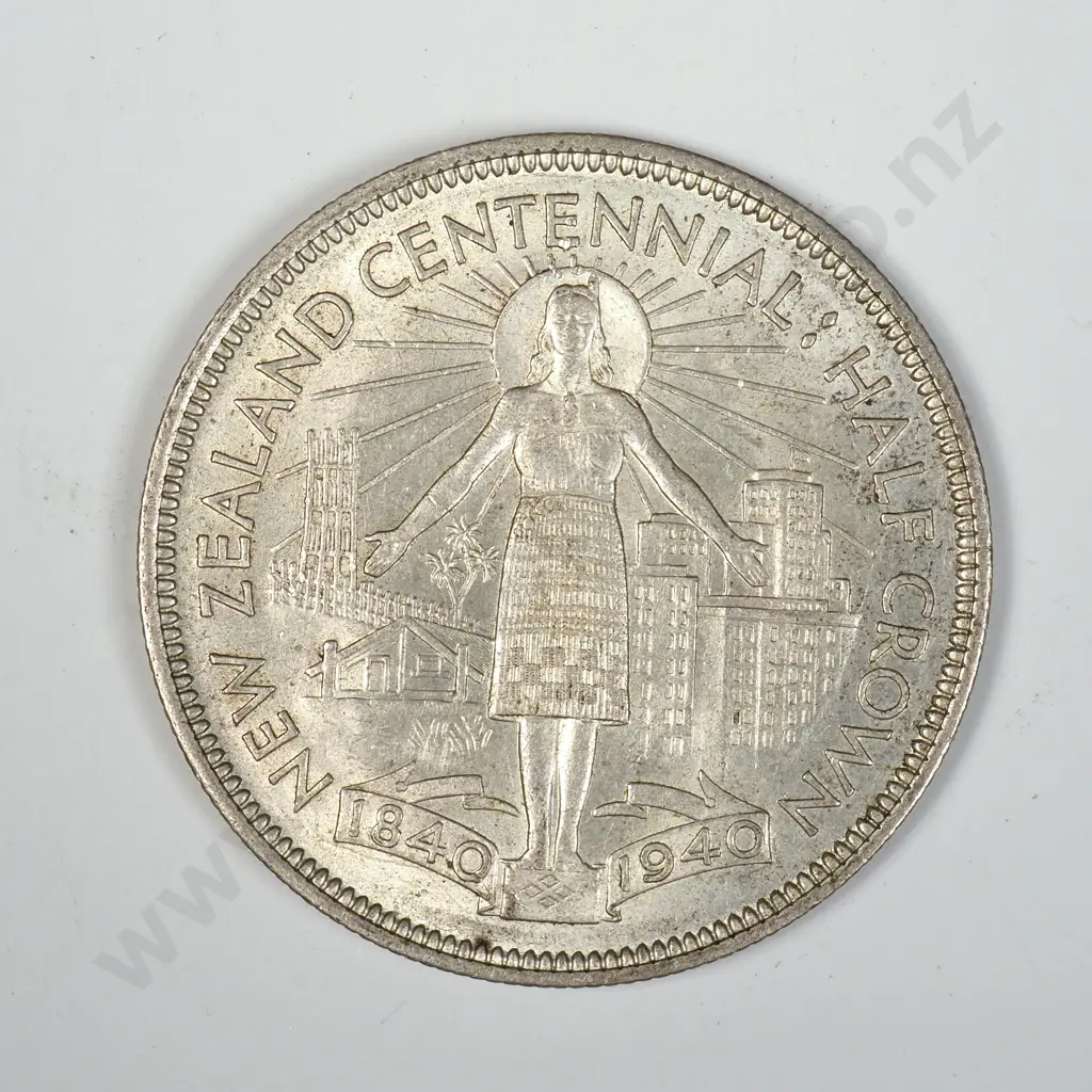 1940 New Zealand Half Crown - Better Grade Image 1++