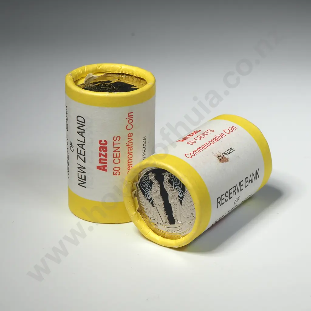 Two Rolls of 2015 New Zealand Fifty Cent Commemorative Coins Image 1++