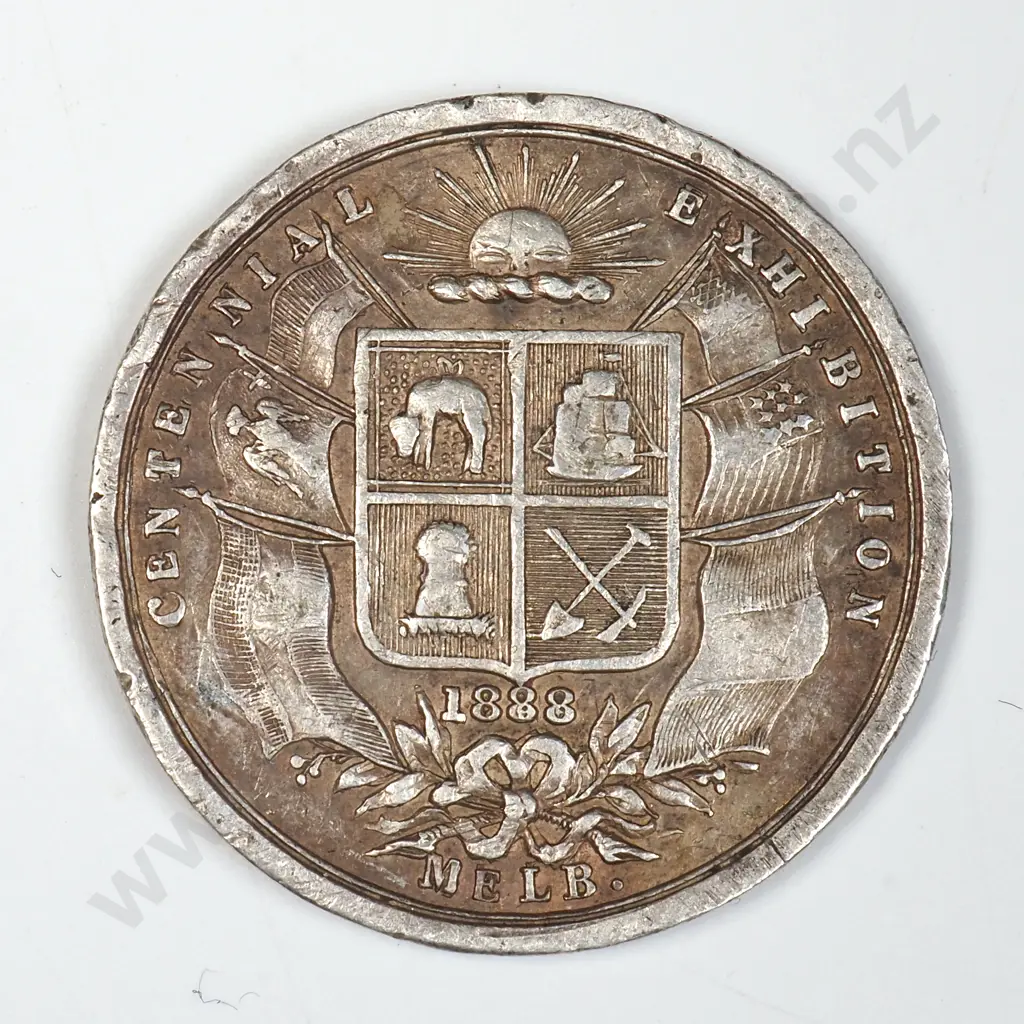 Melbourne Exhibition Silver Medalette - Ex Brooch Image 1++
