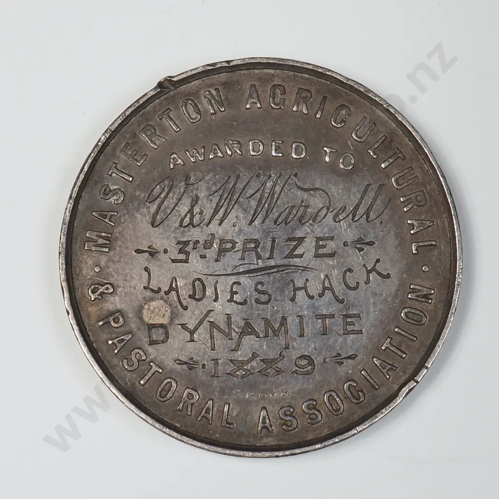 1889 Masterton A&P 3rd Prize Medal in Sterling Silver Image 1++