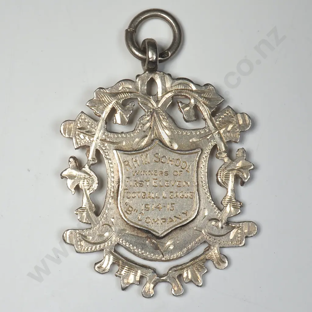 1923 New Plymouth Sterling Silver & 9ct Gold North Island Big Band Association Prize Fob for B Grade Champ Image 1++