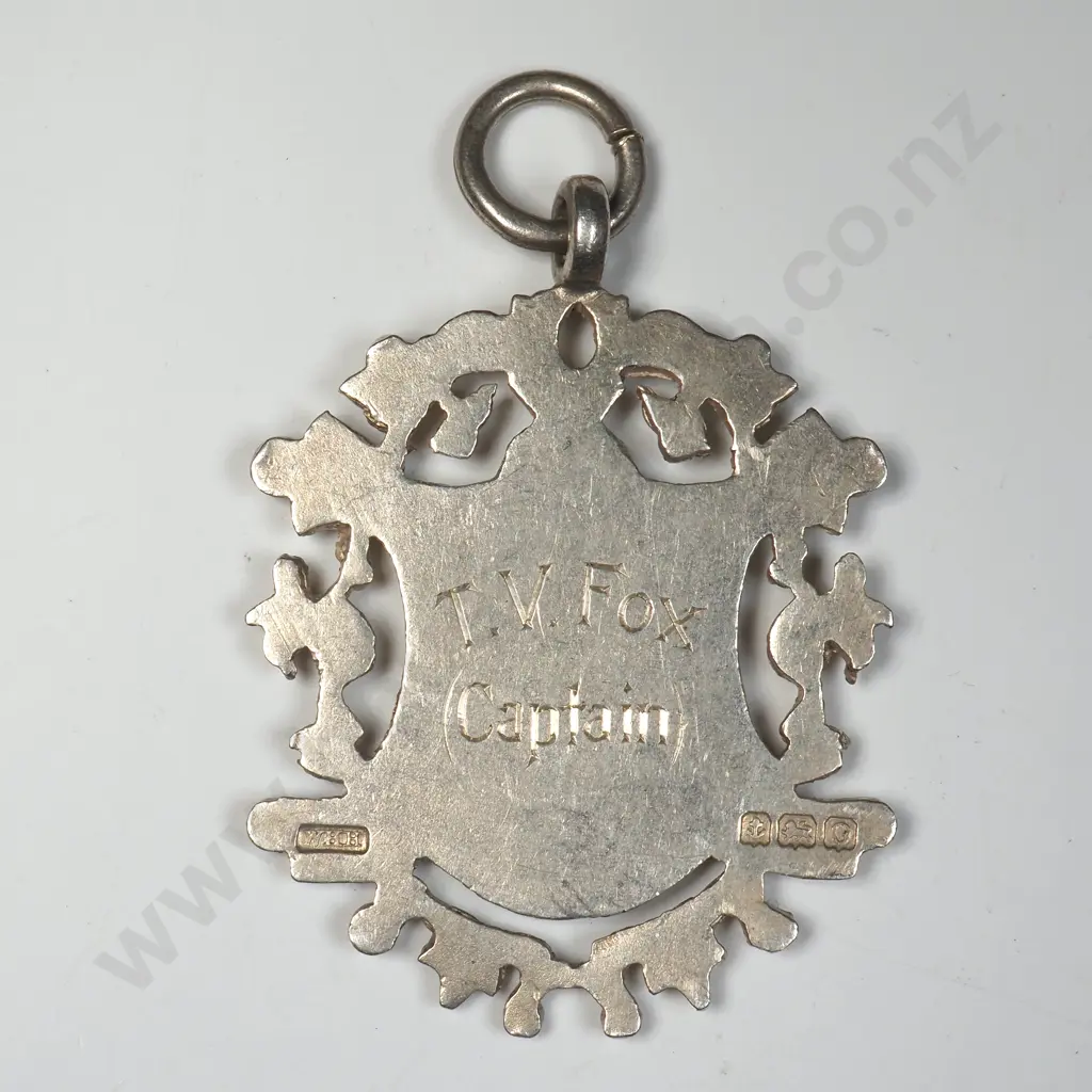 1923 New Plymouth Sterling Silver & 9ct Gold North Island Big Band Association Prize Fob for B Grade Champ Image 1++