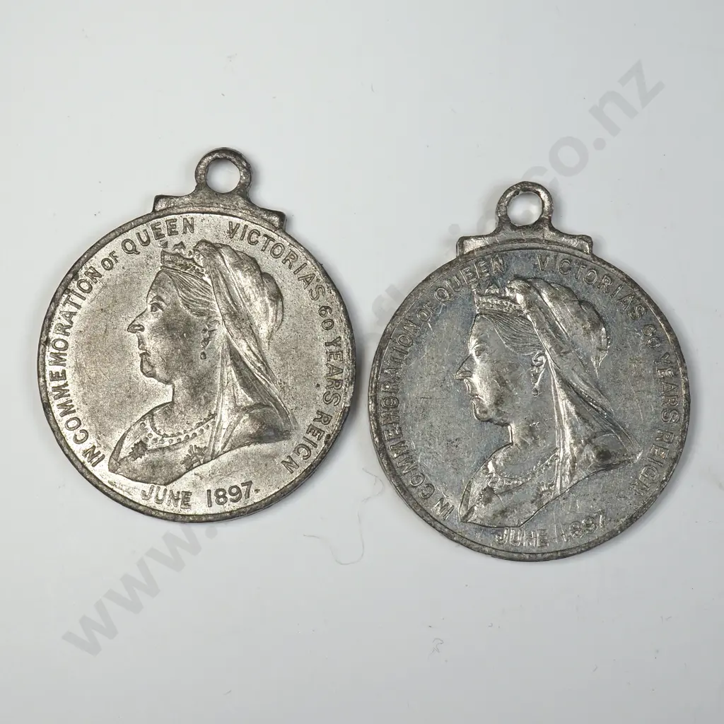 Two 1897 Jubilee Celebration Tokens Image 1++