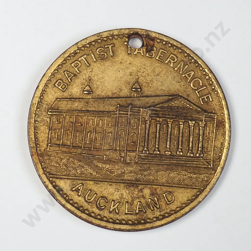 Auckland Baptist Tabernacle 1908 Sunday School Jubilee Medalette Image 1++