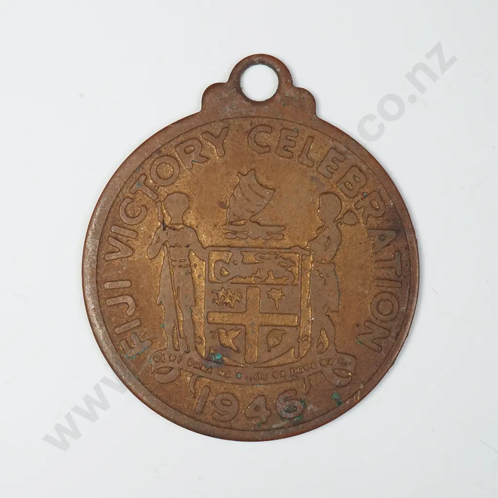 1946 Fiji Victory Celebration Medalette Image 1++