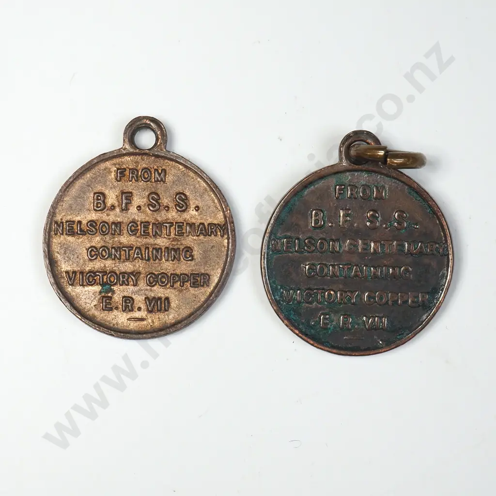 Two Medalettes w Bronze from the HMS Victory Image 1++