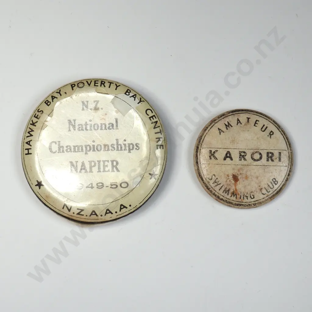 Two Vintage New Zealand Sporting Pins Image 1++