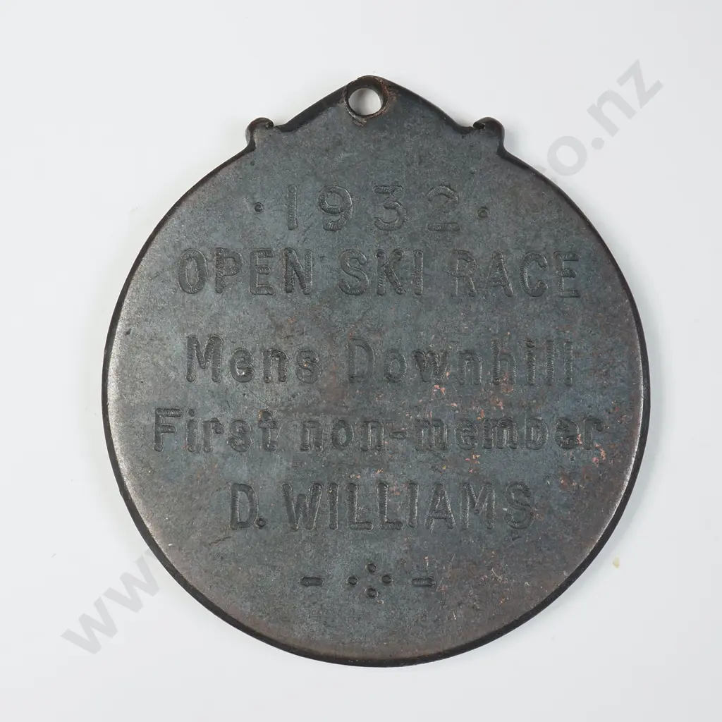 1932 Alpine Sports Club INC Open Ski Race Prize Medal Image 1++