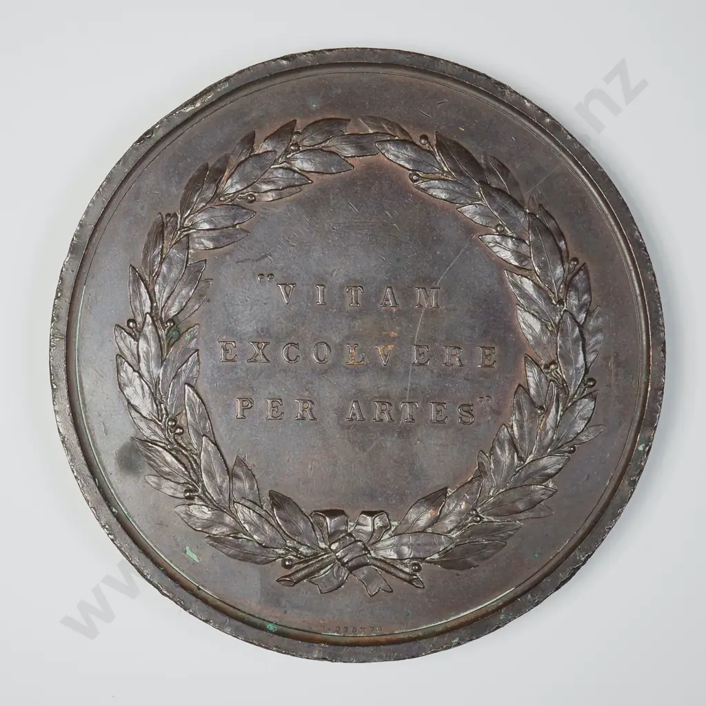 1880 Large Bronze Melbourne International Exhibition Medal Awarded to R Cleave - Invercargill - Grass Seed Image 1++
