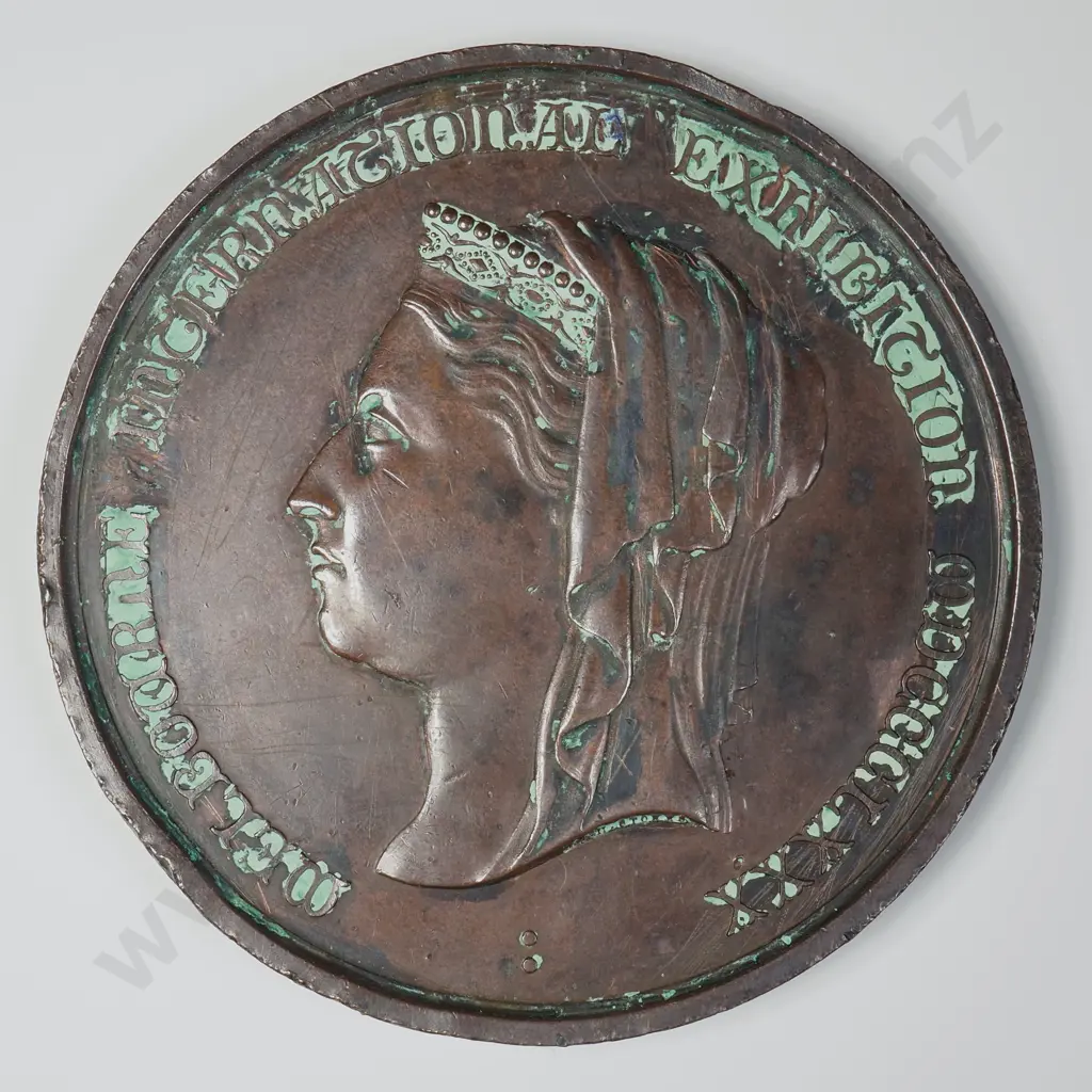 1880 Large Bronze Melbourne International Exhibition Medal Awarded to R Cleave - Invercargill - Grass Seed Image 1++