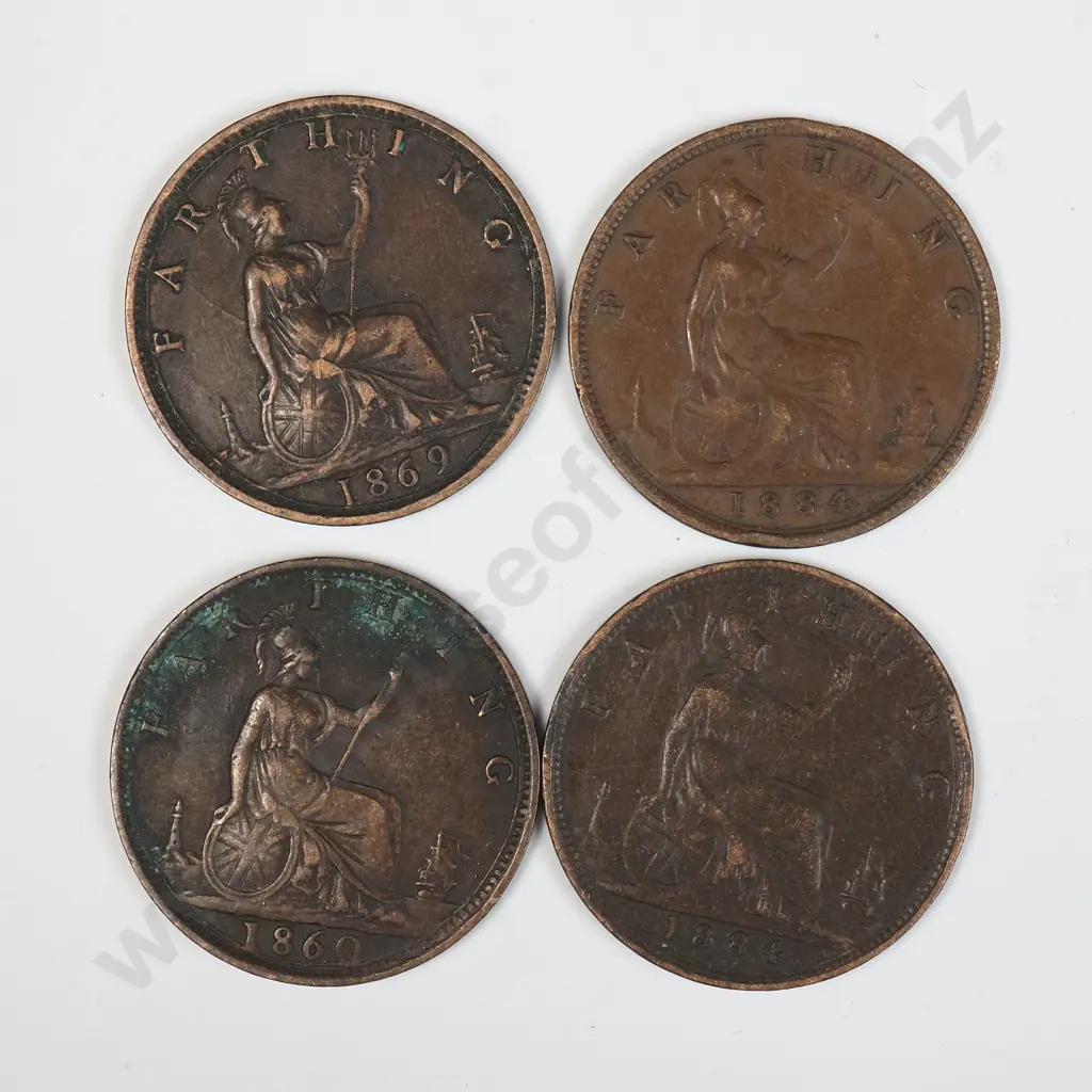 Four Victorian Farthings  Image 1++