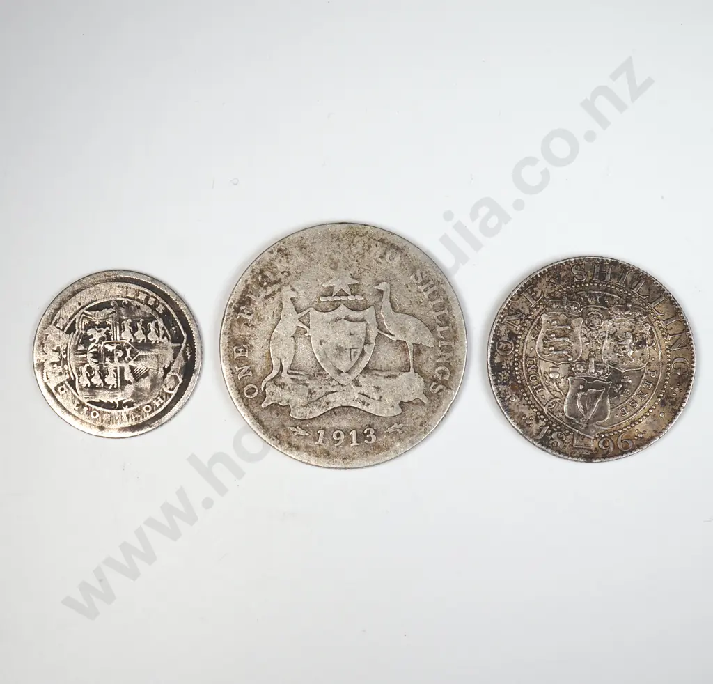 Three Interesting Sterling Silver Coins 18.9 Grams Image 1++