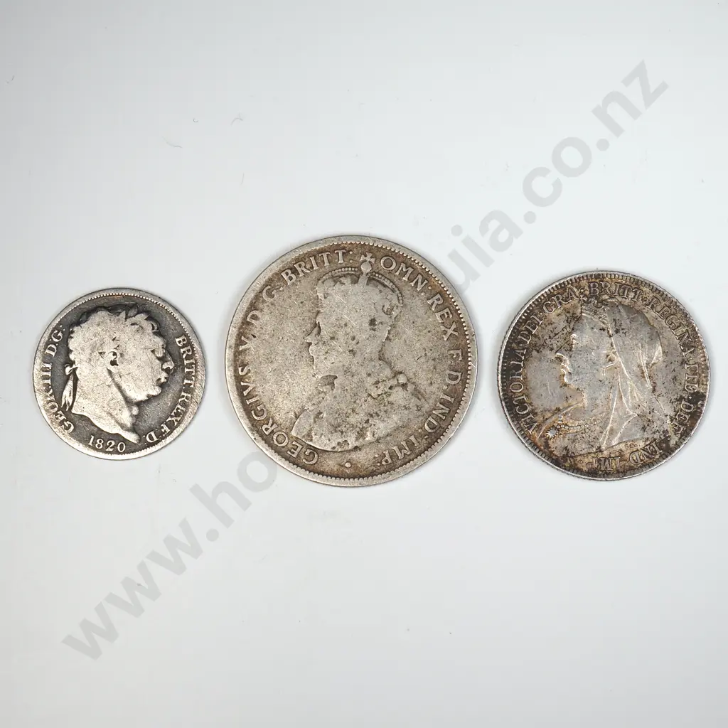Three Interesting Sterling Silver Coins 18.9 Grams Image 1++