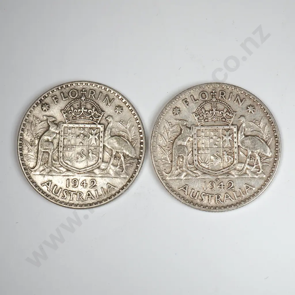 1942 & 1942 S Australian Florins  Image 1++