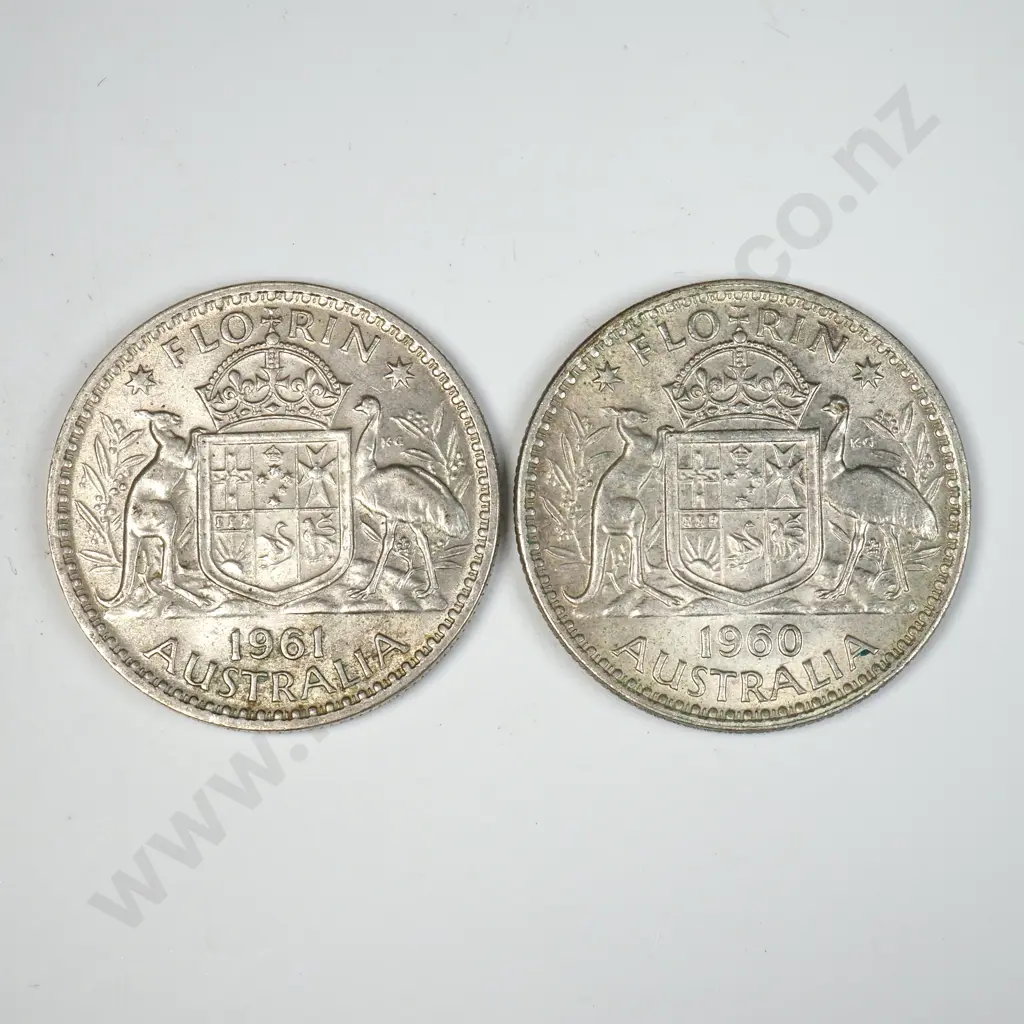 1960 & 1961 Australian Florins - Better Grades  Image 1++