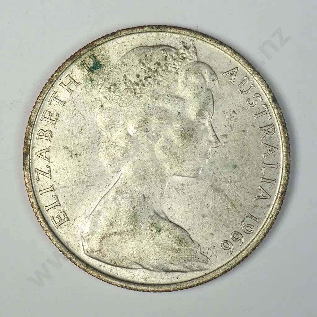 1966 Australian 80% Silver Fifty Cent Coin Image 1++