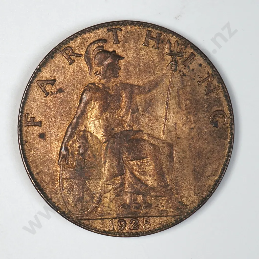 1925 United Kingdom Farthing - AUNC w Mint Lustre  Image 1++