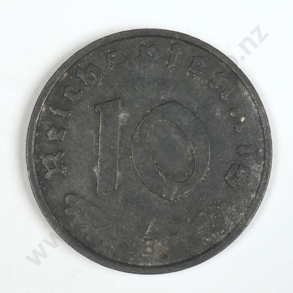 1944 B German Ten Reichspfennig Image 1++