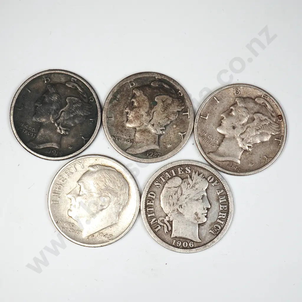 Five United States of America Dimes Image 1++