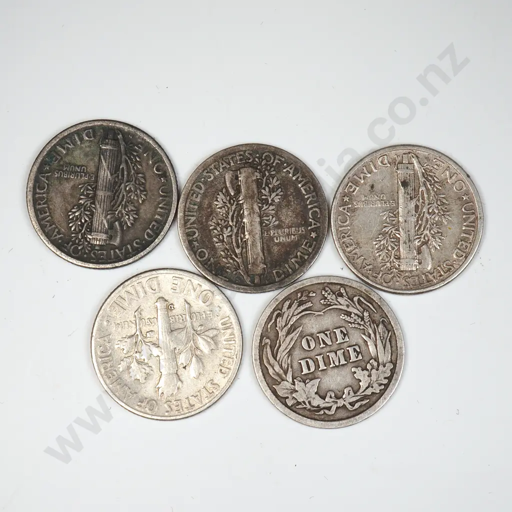 Five United States of America Dimes Image 1++