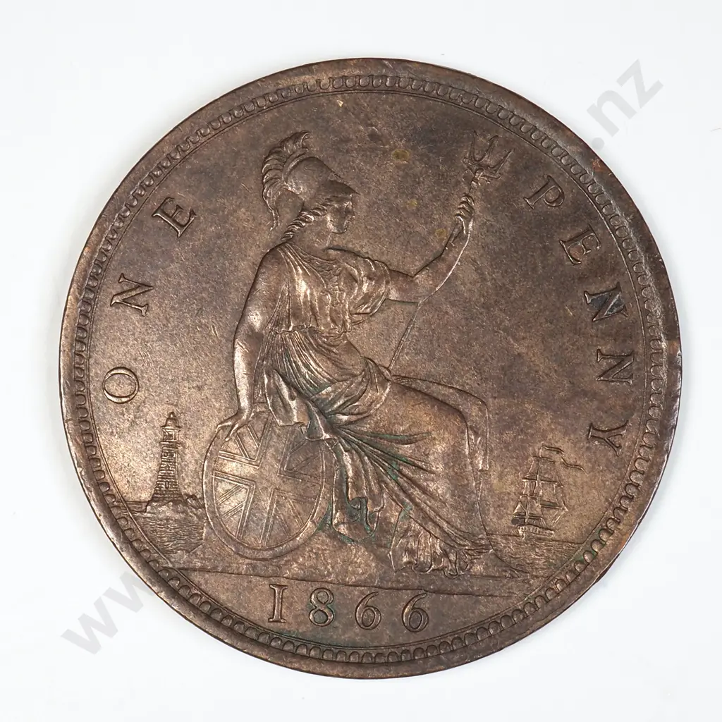 1866 United Kingdom Penny - Better Grade Image 1++