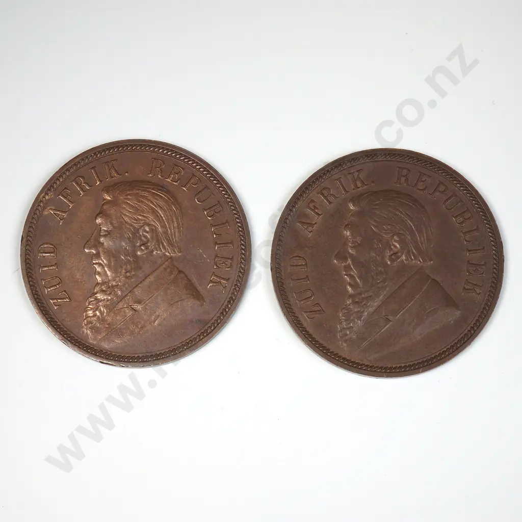 Two 1898 South Africa Pennies - Better Grades Image 1++