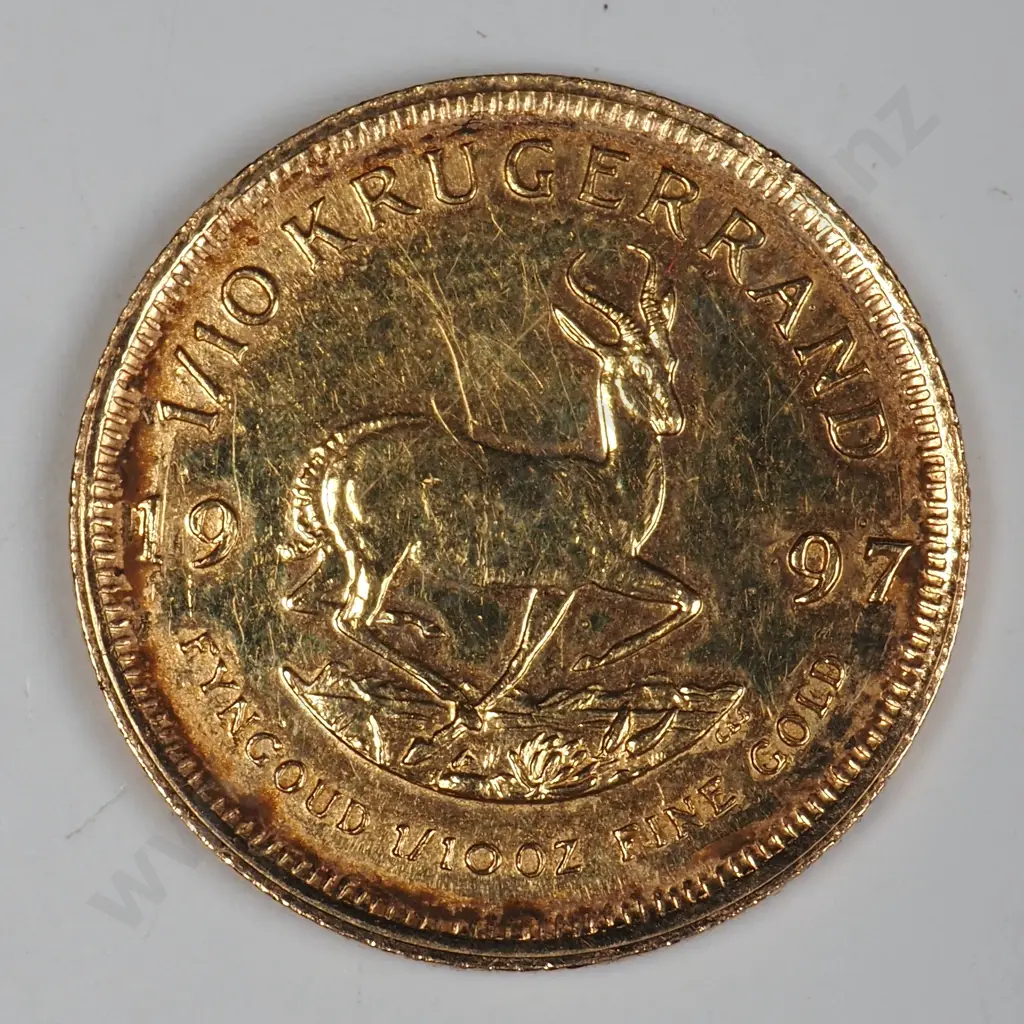 1997 1/10 Ounce Gold Kruger Rand Coin Image 1++