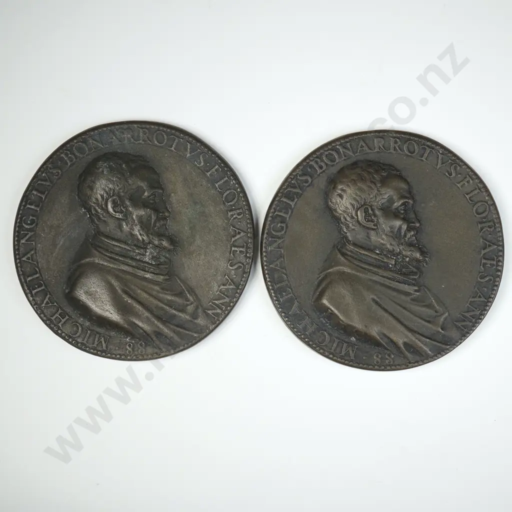 Two Replica Michelangelo Medallions - 60mm Diamater  Image 1++